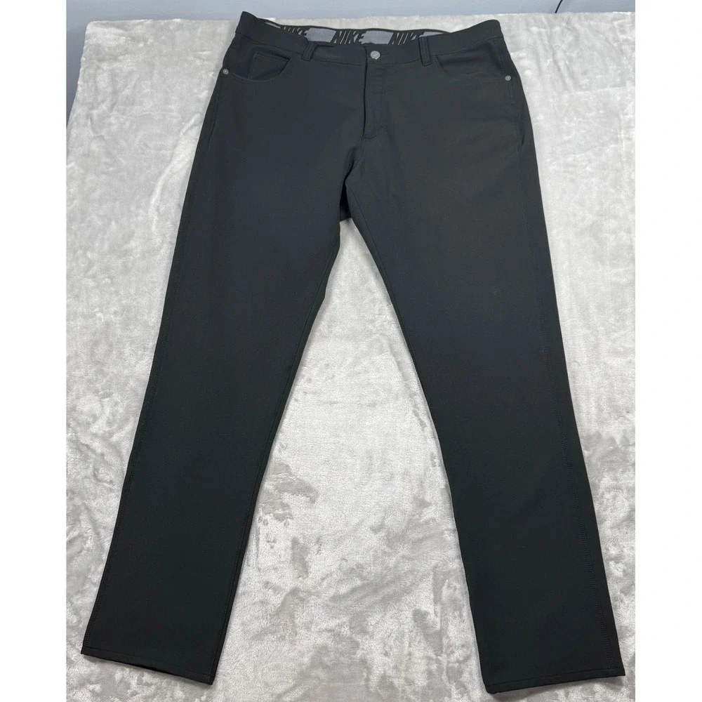 Nike Golf Dri-FIT Slim Fit Pants Mens 36x34 Black 5-Pocket Performance Trousers
